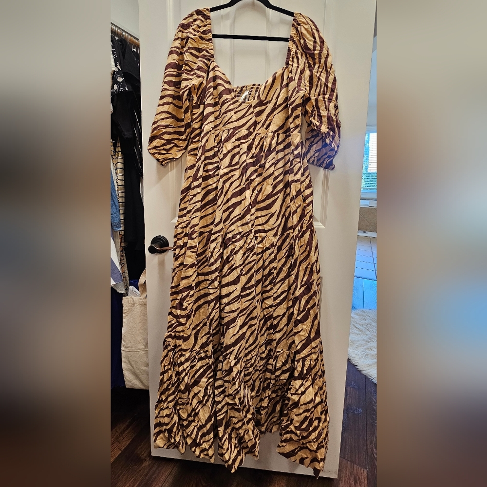 Zebra Print Maxi Dress